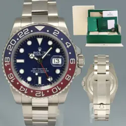2023 RSC SERVICE PAPERS ROLEX GMT-MASTER II PEPSI WHITE GOLD BLUE 116719BLRO