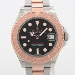 ROLEX YACHT‑MASTER 268621 SS×PG AT BLACK DIAL 2 EXTRA LINKS