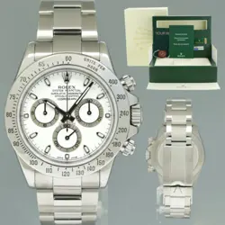 2010 MINT PAPERS ROLEX DAYTONA 116520 WHITE APH CHRONOGRAPH STEEL 40MM WATCH BOX