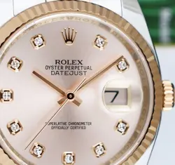 ROLEX - 36mm 18kt Rose Gold & SS Datejust Rose Diamond Dial 116231 - SANT BLANC