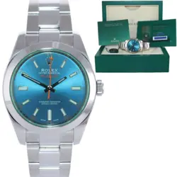 2023 NEW PAPERS ROLEX MILGAUSS BLUE ANNIVERSARY GREEN 116400GV STEEL WATCH BOX