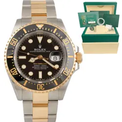 ROLEX SEA-DWELLER 2-TONE 18K & STAINLESS 43MM BLACK WATCH 126603 BOX   PAPERS