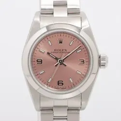 ROLEX OYSTER PERPETUAL 76080 SS AT PINK-FACE