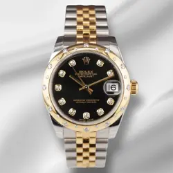ROLEX DATEJUST 31MM MIDSIZE STEEL YELLOW GOLD DIAMOND LADIES WATCH 178343