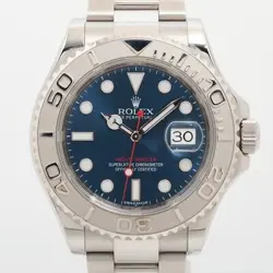 ROLEX YACHT‑MASTER 116622 SS×PT AT BLUE-FACE 1 EXTRA LINK