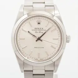 ROLEX AIR-KING 14000M SS AT SILVER-FACE 2 EXTRA LINKS