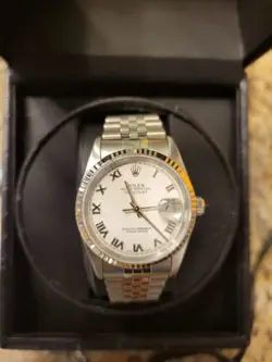 ROLEX 16234 DATEJUST 36MM STEEL JUBILEE FLUTED WITH BOX AND PAPERS