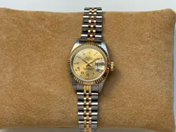 LADIES ROLEX DATEJUST 26MM 69173, GOLD AND STAINLESS WITH DIAMONDS ON FACE