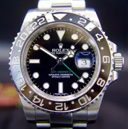 ROLEX GMT-MASTER II 116710LN SILVER OYSTER BRACELET WITH BLACK BEZEL MEN'S WATCH