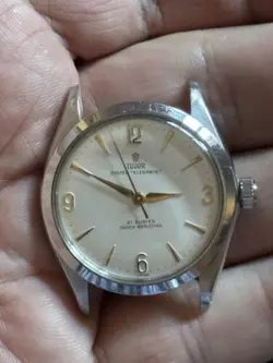 Vintage Tudor Oyster Elegante Rolex case 7960 mens watch 34mm 1957