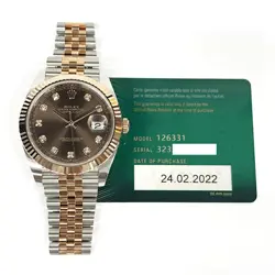 2022 ROLEX DATEJUST 41, STAINLESS STEEL & ROSE GOLD, CHOCOLATE DIAMOND DIAL, ...