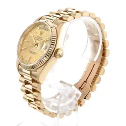 ROLEX Day date 18038 Champagne Gold bar 91 Number second hand mens