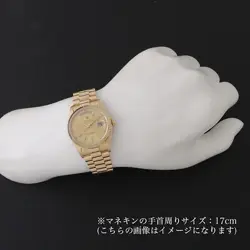 ROLEX Day date 18038 Champagne Gold bar 91 Number second hand mens