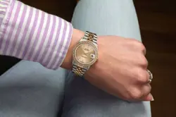Rolex Datejust 31 mm Champagne Index Dial 2 Tone Ladies Diamond Watch