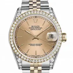 Rolex Datejust 31 mm Champagne Index Dial 2 Tone Ladies Diamond Watch