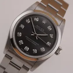 ROLEX OYSTER PERPETUAL 31MM STAINLESS STEEL GREY DIAL WATCH 77080