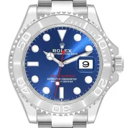 ROLEX YACHTMASTER STEEL PLATINUM BLUE DIAL MENS WATCH 126622