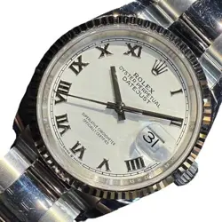 ROLEX DATEJUST 36 126234 K18 WHITE STAINLESS STEEL WATCH R45_1111