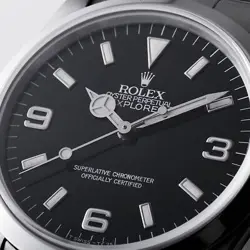 ROLEX Explorer I 14270 Black Frozen Dial All Tritium Single Buckle S Number ...