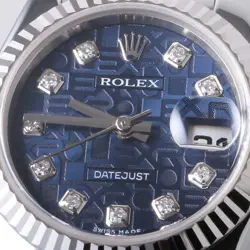 ROLEX DATEJUST 10P DIAMOND 179174G BLUE CARVING COMPUTER D NUMBER SECOND HAN...