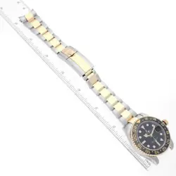 ROLEX GMT MASTER II STEEL YELLOW GOLD BLACK DIAL MENS WATCH 116713