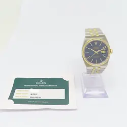 ROLEX Datejust Oysterquartz Quartz Watch 17013  Yellow Gold Stainless Steel Blue