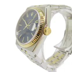 ROLEX Datejust Oysterquartz Quartz Watch 17013  Yellow Gold Stainless Steel Blue