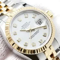 ROLEX DATEJUST Random YG 10P diamonds watch Automatic #007