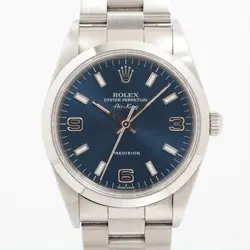 ROLEX AIR-KING 14000 SS AT BLUE-FACE 2 EXTRA LINKS