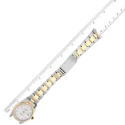 ROLEX DATE STEEL YELLOW GOLD WHITE DIAL MENS WATCH 15223