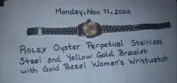 ROLEX DATEJUST GOLD AND SILVER OYSTER BRACELET WITH GOLD BEZEL
