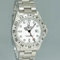 1995 MINT Rolex Explorer II White 16570 40mm Tritium Polar GMT Watch Box