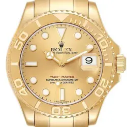 ROLEX YACHTMASTER 40MM YELLOW GOLD CHAMPAGNE DIAL MENS WATCH 16628