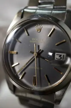 Rolex Oysterdate Rare Grey “GHOST” Dial  Watch - Ref 6694- 35mm with Travel Case
