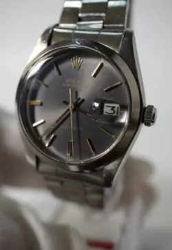 Rolex Oysterdate Rare Grey “GHOST” Dial  Watch - Ref 6694- 35mm with Travel Case