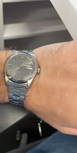 Rolex Oysterdate Rare Grey “GHOST” Dial  Watch - Ref 6694- 35mm with Travel Case
