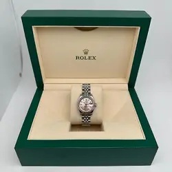 RARE ROLEX DATEJUST 179174 26MM 18K WHITE GOLD STEEL PINK DIAL LADIES WATCH