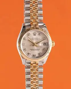 ROLEX DATEJUST 31MM TWO TONE 18K GOLD STAINLESS DIAMOND DIAL / FLUTED / JUBILEE