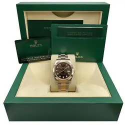 ROLEX DATEJUST 41 STEEL 18K ROSE GOLD CHOCOLATE DIAMOND DIAL WATCH 126301