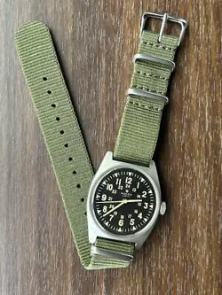 Rolex Vietnam War Military Watch Working Manual Wind Vintage Green Strap Japan