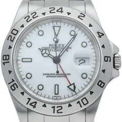 ROLEX EXPLORER 2 16570(A) BOX WARRANTY STAINLESS STEEL MENSWATCH WHITE FINIS...