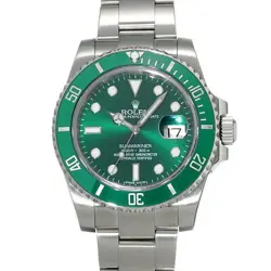 USED ROLEX SUBMARINER DATE 116610LV GREEN CASE: 40×40MM MEN'S WATCH #111412