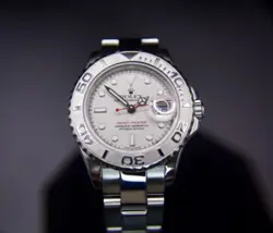 ROLEX LADIES YACHT-MASTER 169622 PLATINUM DIAL STEEL OYSTER BRACELET 29MM