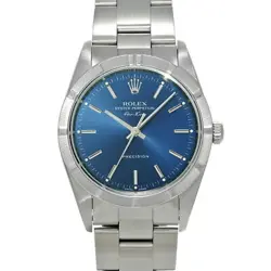 USED ROLEX AIR KING 14010 BLUE CASE: 34×34MM BAND: 18CM MEN'S WATCH #1112212