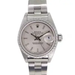 USED ROLEX OYSTER PERPETUAL DATE 79240 SILVER LADIES WATCH #111212
