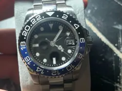 Rolex “Batman” GMT Homage Custom Seiko NH34 Watch Ceramic Bezel Sapphire Crystal