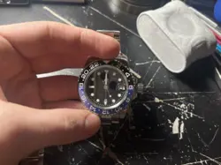 Rolex “Batman” GMT Homage Custom Seiko NH34 Watch Ceramic Bezel Sapphire Crystal