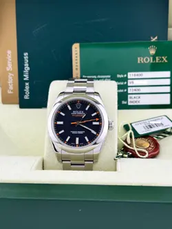 ROLEX MILGAUSS 116400 BLACK DIAL STAINLESS STEEL BOX PAPER