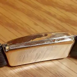 Rolex 18K/750 solid gold small second hand winding men's watch Leather Used