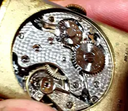 Rolex 18K/750 solid gold small second hand winding men's watch Leather Used